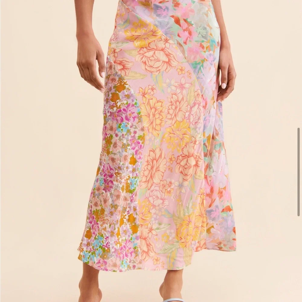 Kachel Mixed Print Slip Skirt - Picture 2 of 3